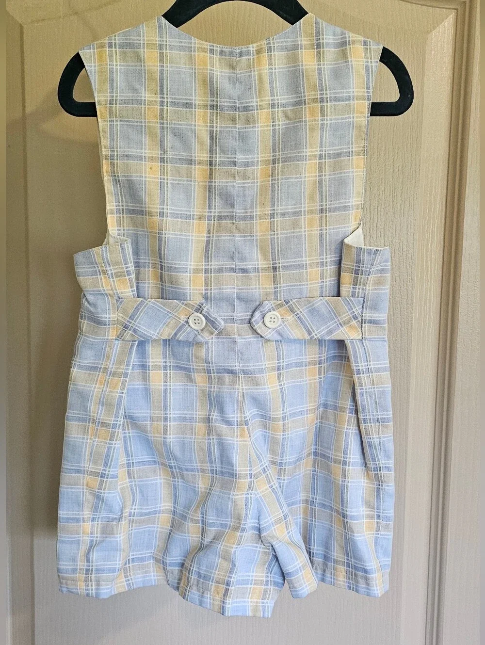 Vintage Homemade Embroidered Smocked Ducks Baby Shorts Romper 12-18mos
